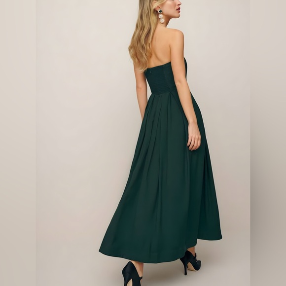 NWT Reformation Tylynn Strapless Dress in Forest Green | Size 2 - Picture 8 of 12